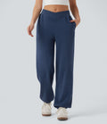 Jogging décontracté coton taille mi-haute croisé avec poches