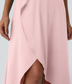 Jupe Longue Casual Breezeful™ Taille Haute à Volants 2en1 Fluide Sèchement Rapide Quotidien Maxi