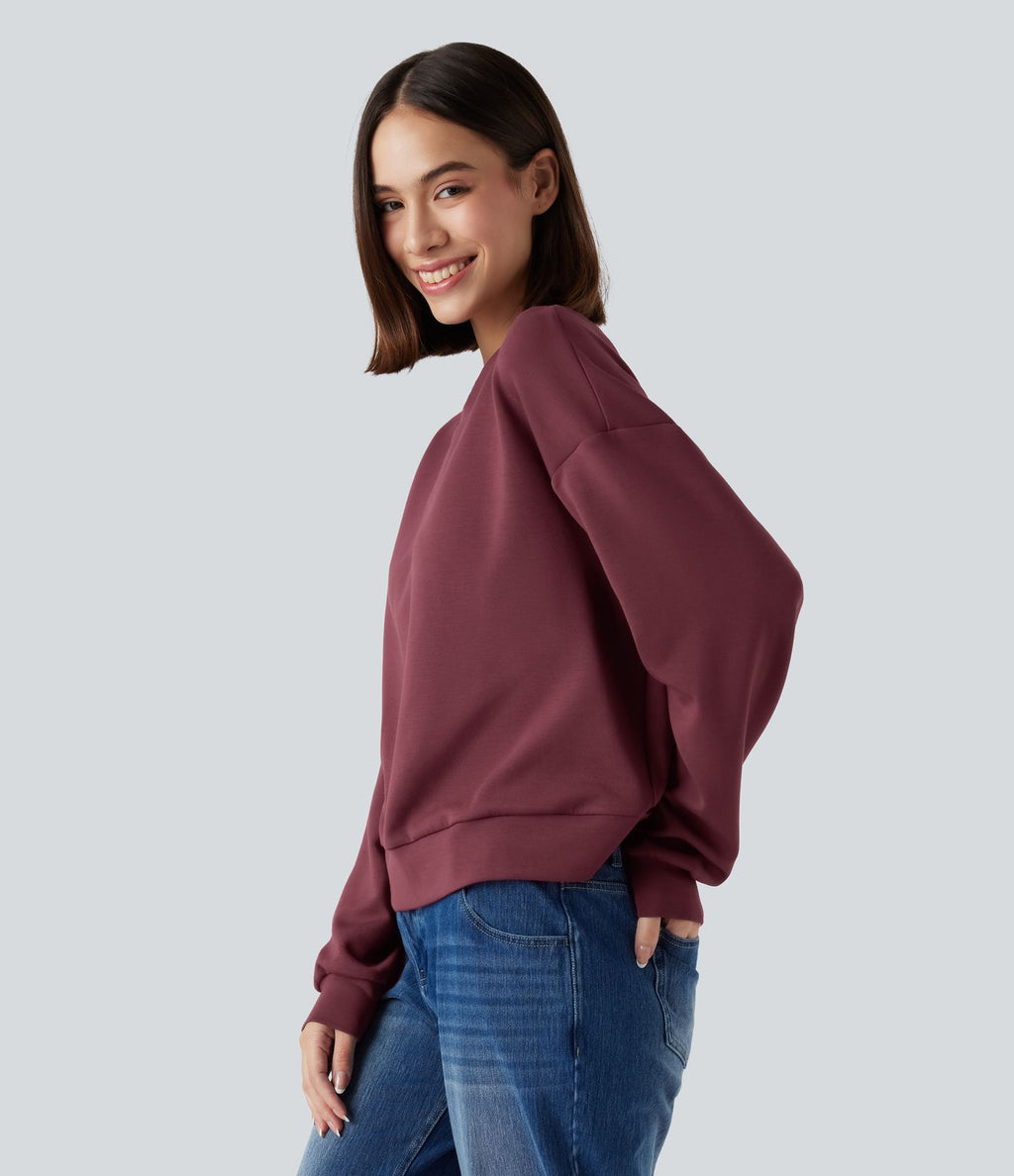 Sweat-shirt décontracté SpacerTek™ col rond, manches longues avec twist dans le dos