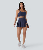 Jupe-short de danse mini Breezeful™ à taille haute, plissée, 2-en-1, avec poches latérales et arrière, ourlet asymétrique et séchage rapide