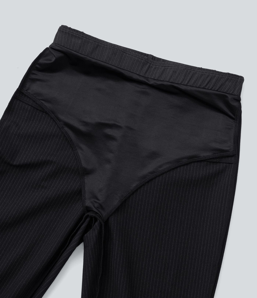 Pantalon tailleur skinny gainant taille haute à chevrons avec poches arrière zippées décoratives