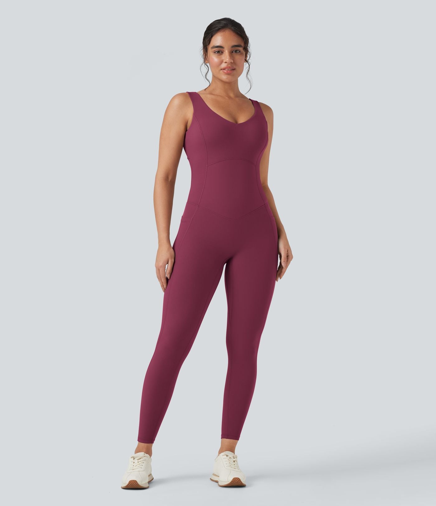 Combinaison de sport Halara UltraSculpt™ col V gainante push-up à poches