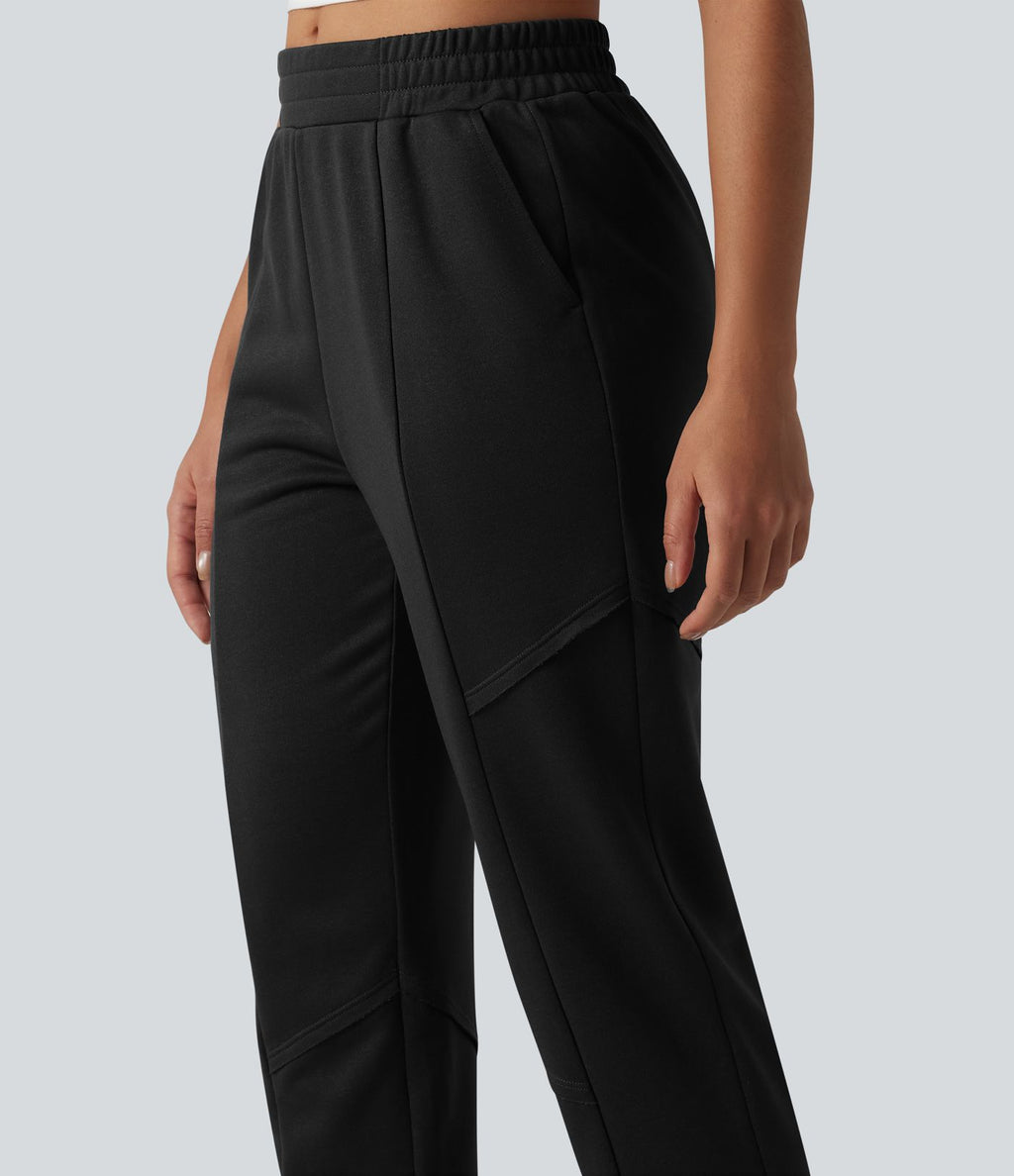 Jogging casual fuselé taille mi-haute avec poches