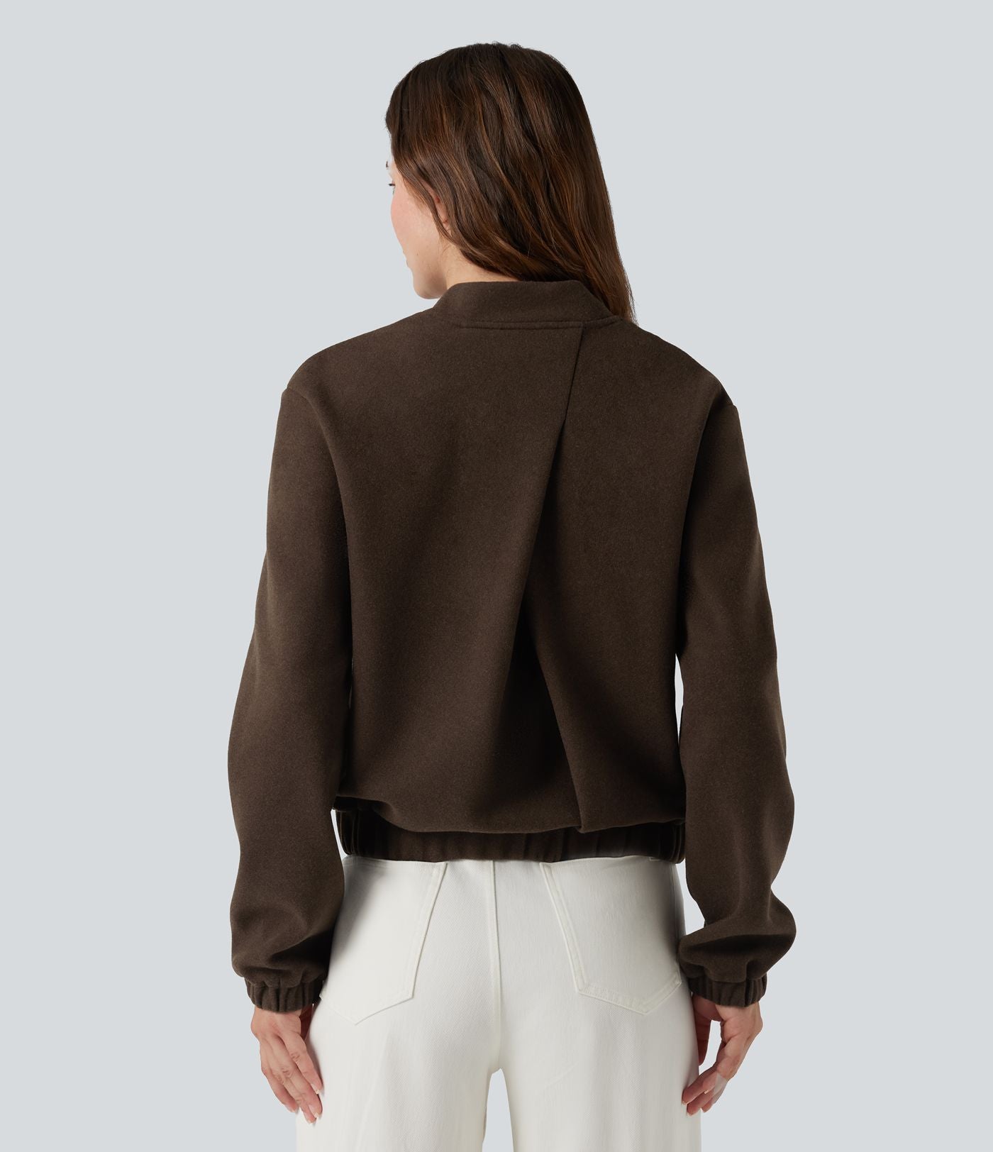 Veste polaire croisée dos manches longues avec poches
