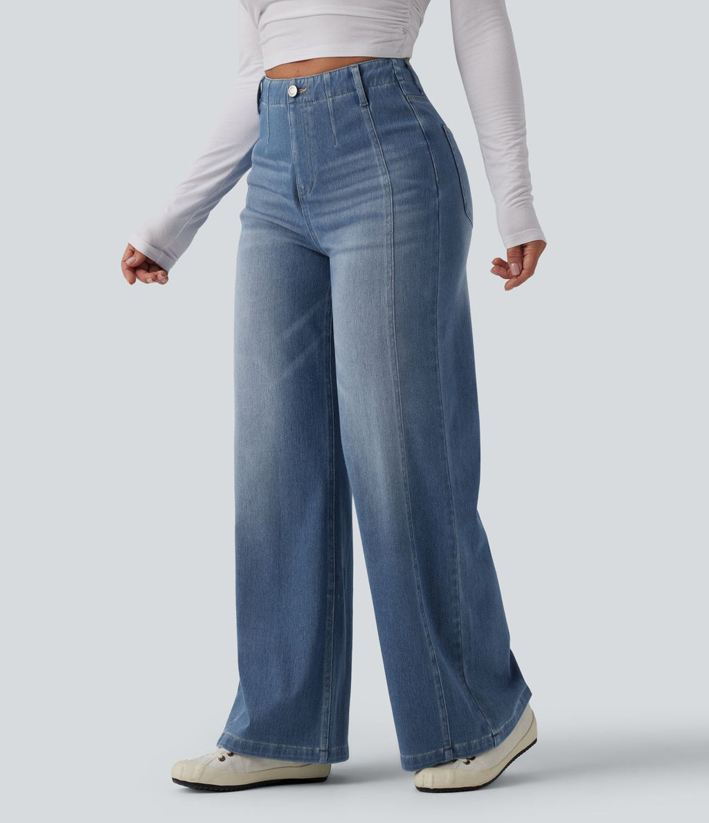Halara Flex™ Jean large casual gainant taille haute avec poches
