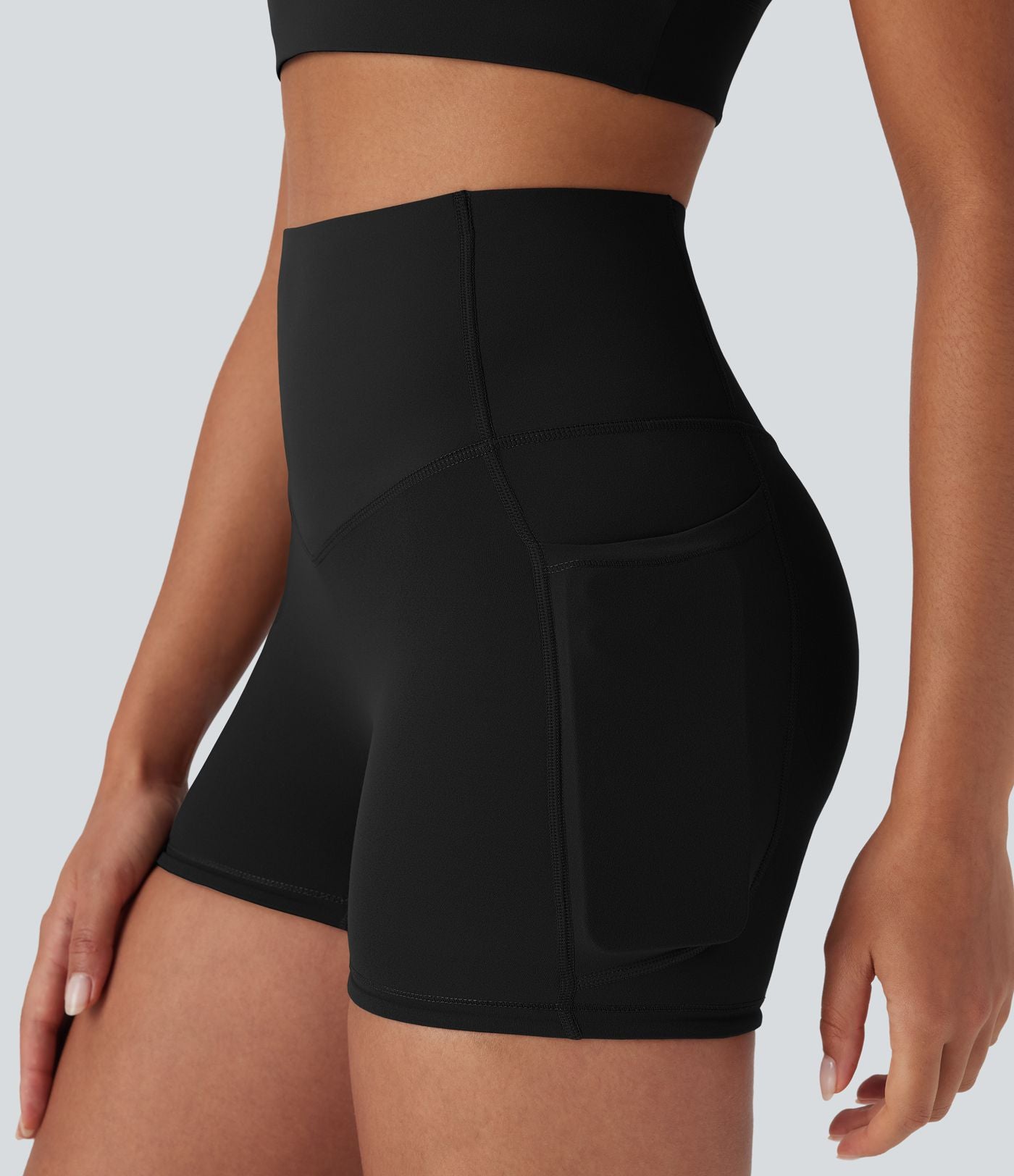 Short cycliste 7,5 cm d'entraînement gainant galbant taille haute avec poches Halara UltraSculpt™