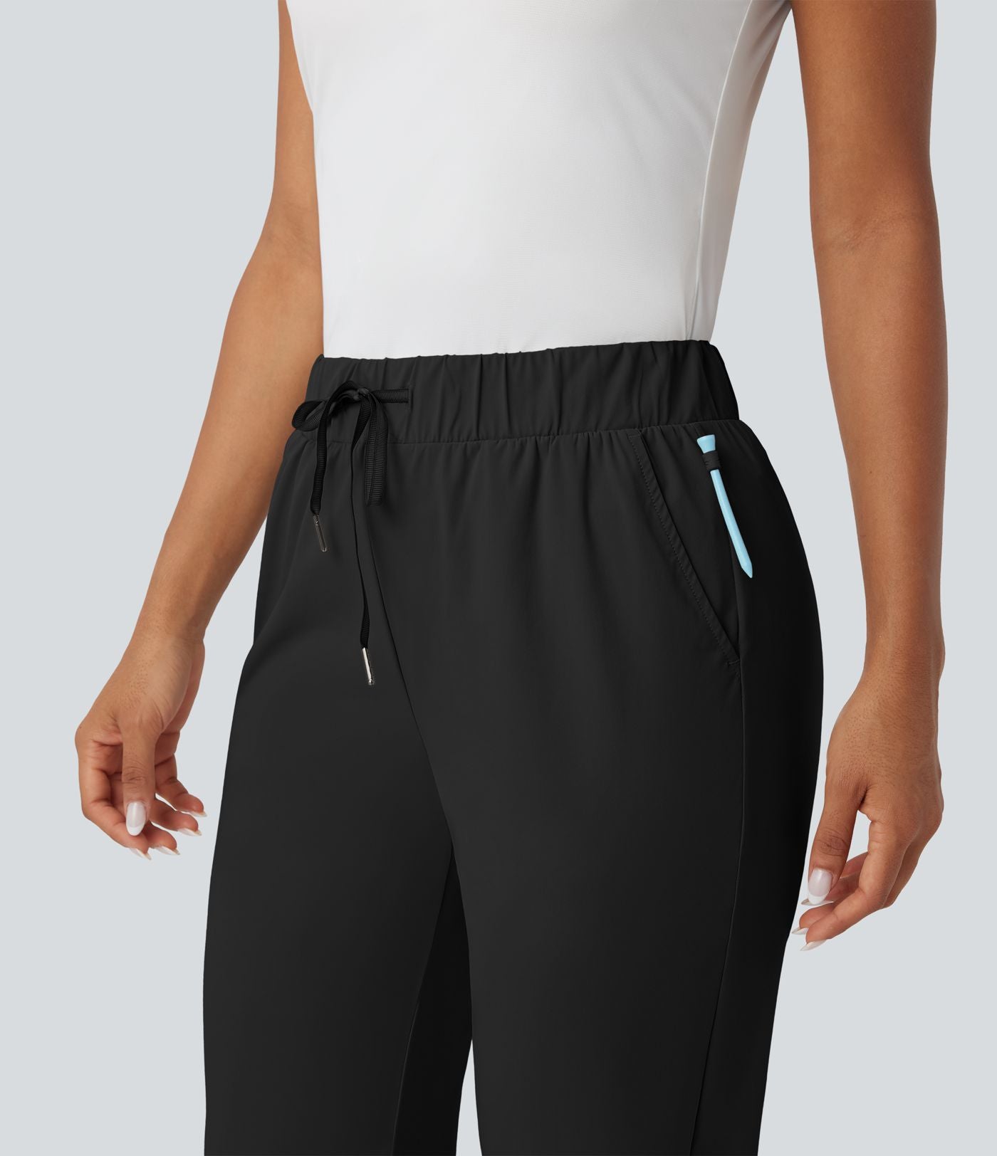 Pantalon golf fuselé taille haute cordon poches séchage rapide - Poche tee de golf