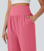 Pantalon corsaire gainant taille haute à ourlet asymétrique et séchage rapide avec poches Breezeful™