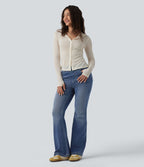 Jean évasé Halara Flex™ casual taille haute avec poches