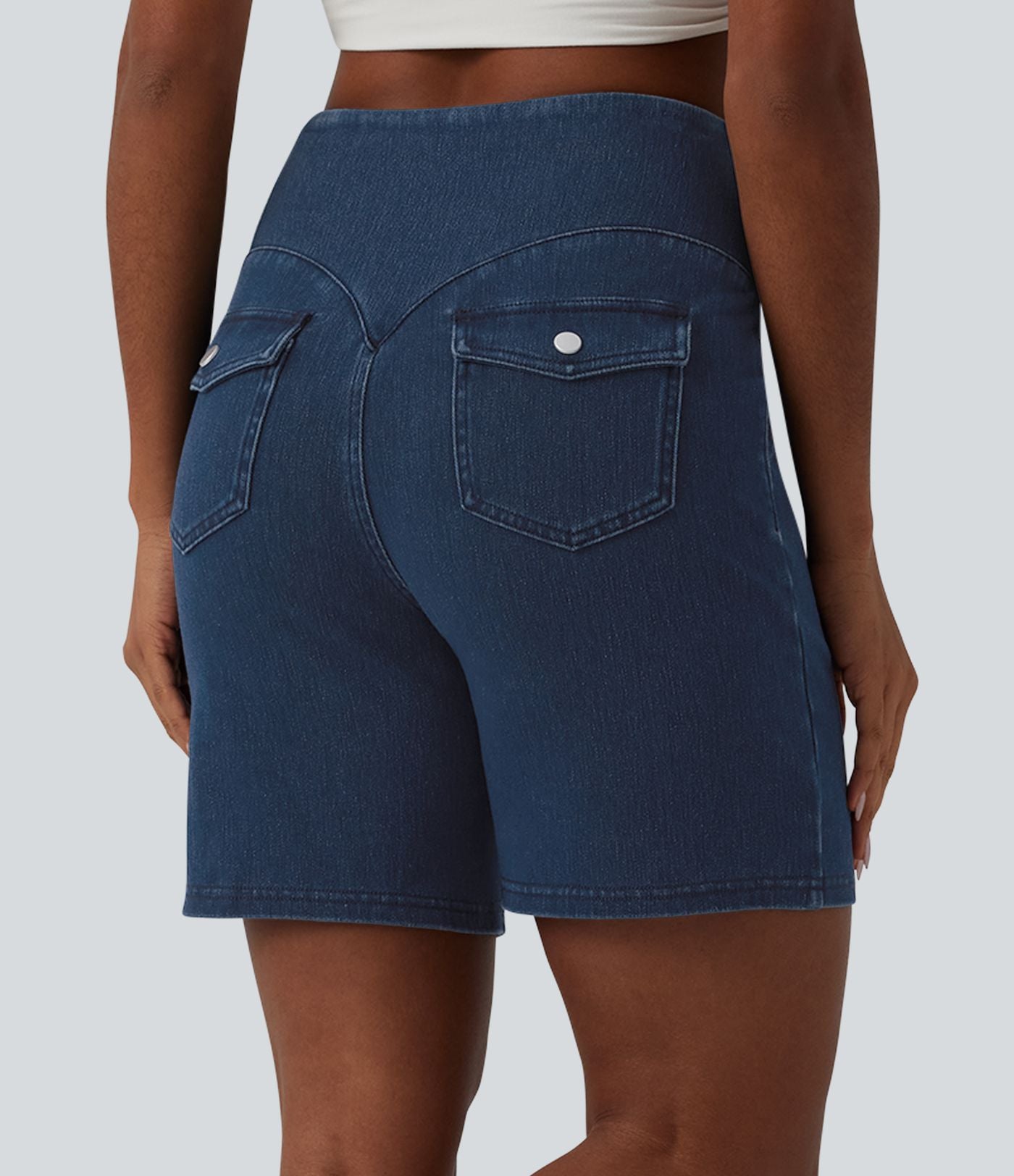 Short en jean Halara Flex™ casual gainant taille haute 17,5 cm avec poches