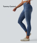 Legging 7/8 casual denim Halara Flex™ gainant taille haute avec poches
