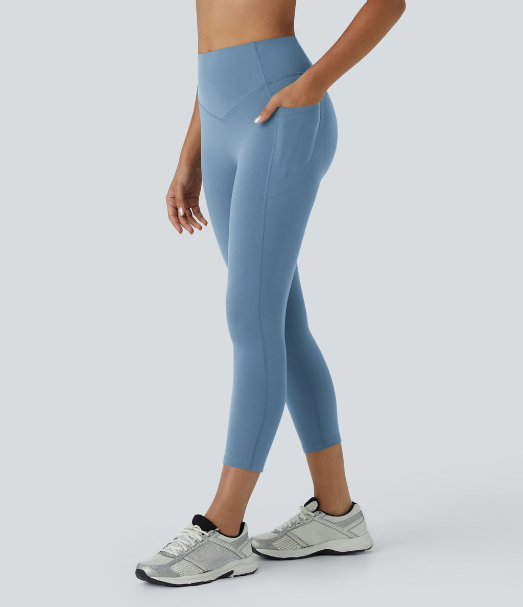 Legging corsaire d'entraînement gainant galbant taille haute avec effet scrunch et poches Halara UltraSculpt™
