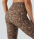 Pantalon de yoga à coupe bootcut gainant taille haute imprimé léopard avec poches Halara UltraSculpt™