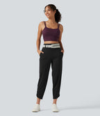 Pantalon de running court effet frais InstantCool taille haute à séchage rapide avec cordon intérieur, ourlet arrondi, poches et protection solaire UPF50+