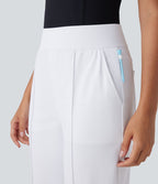 Pantalon de golf fuselé, taille mi-haute, séchage rapide, avec poches et poche tee, UPF40+
