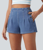 Halara Flex™ Short en denim taille haute 7,5 cm avec poches