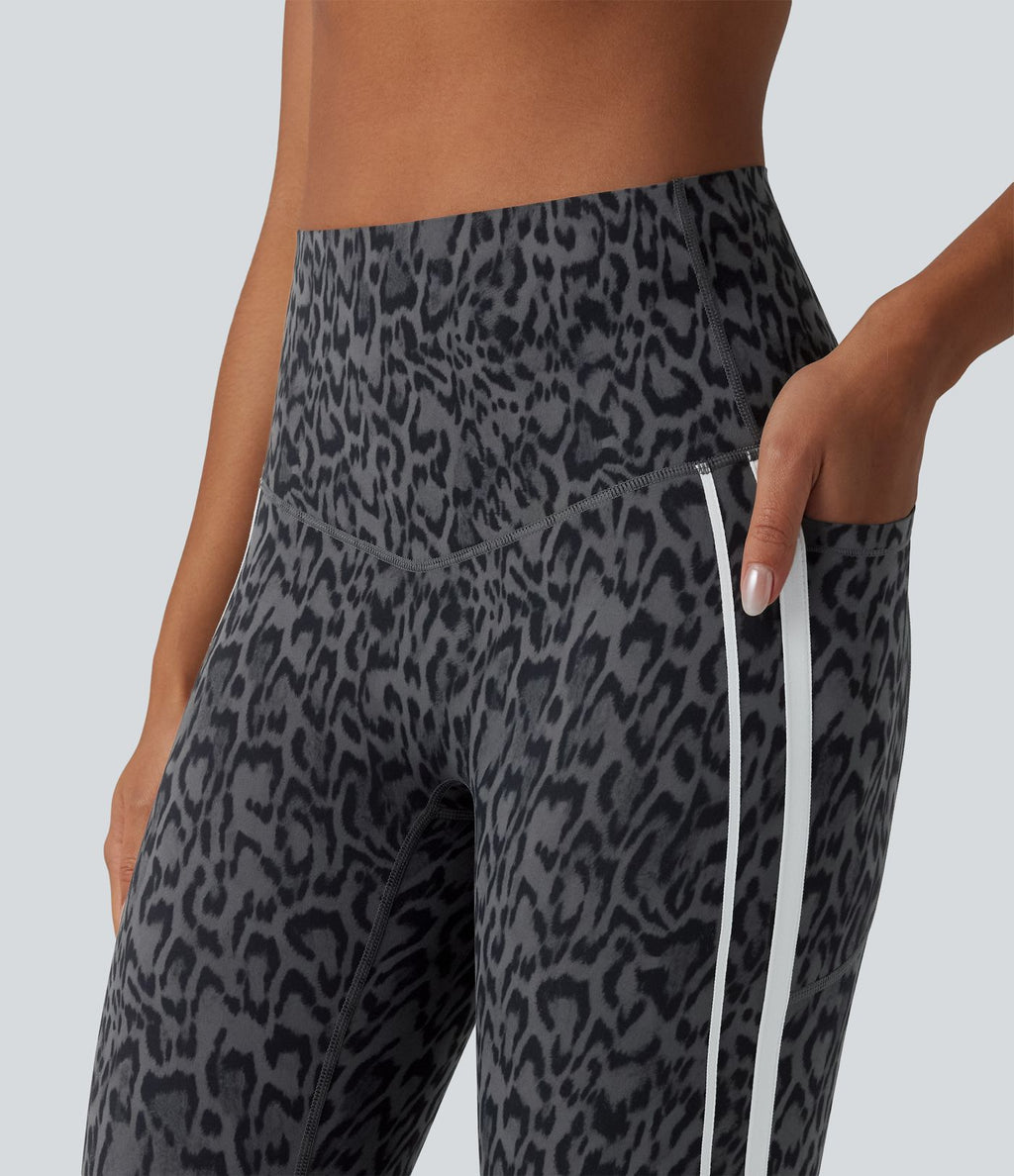 Halara UltraSculpt™ Legging corsaire de training gainant taille haute léopard color block avec poches