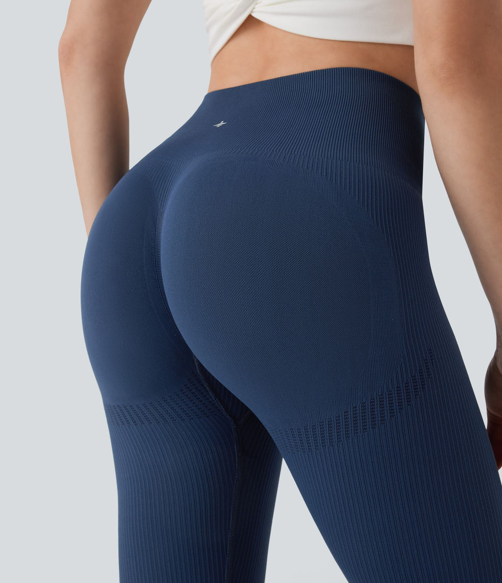 Legging de yoga 7/8 sans couture Seamless gainant et sculptant à taille haute