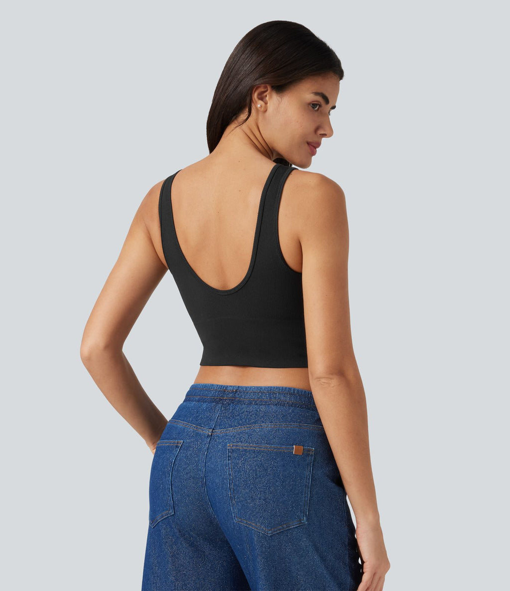 OneForm Débardeur casual sans couture col rond échancré dos en U avec soutien-gorge intégré