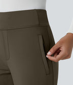 Pantalon tailleur évasé taille mi-haute Halara Flex™ DayStretch avec zip latéral et poches