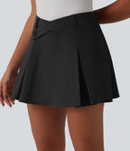 Jupe mini de golf plissée 2-en-1 DayStretch asymétrique taille mi-haute avec poches