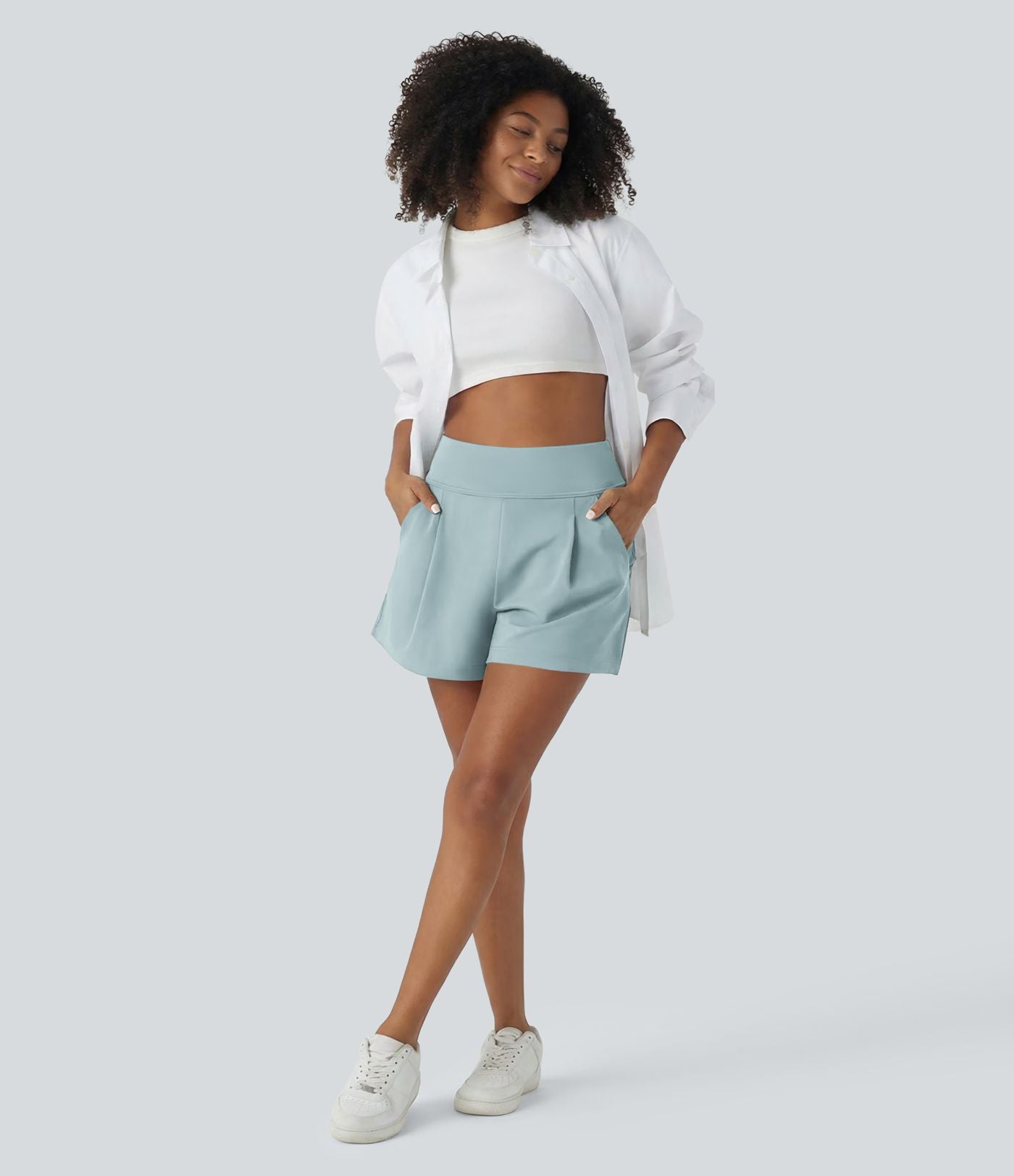 Short de travail large taille haute DayStretch avec poches
