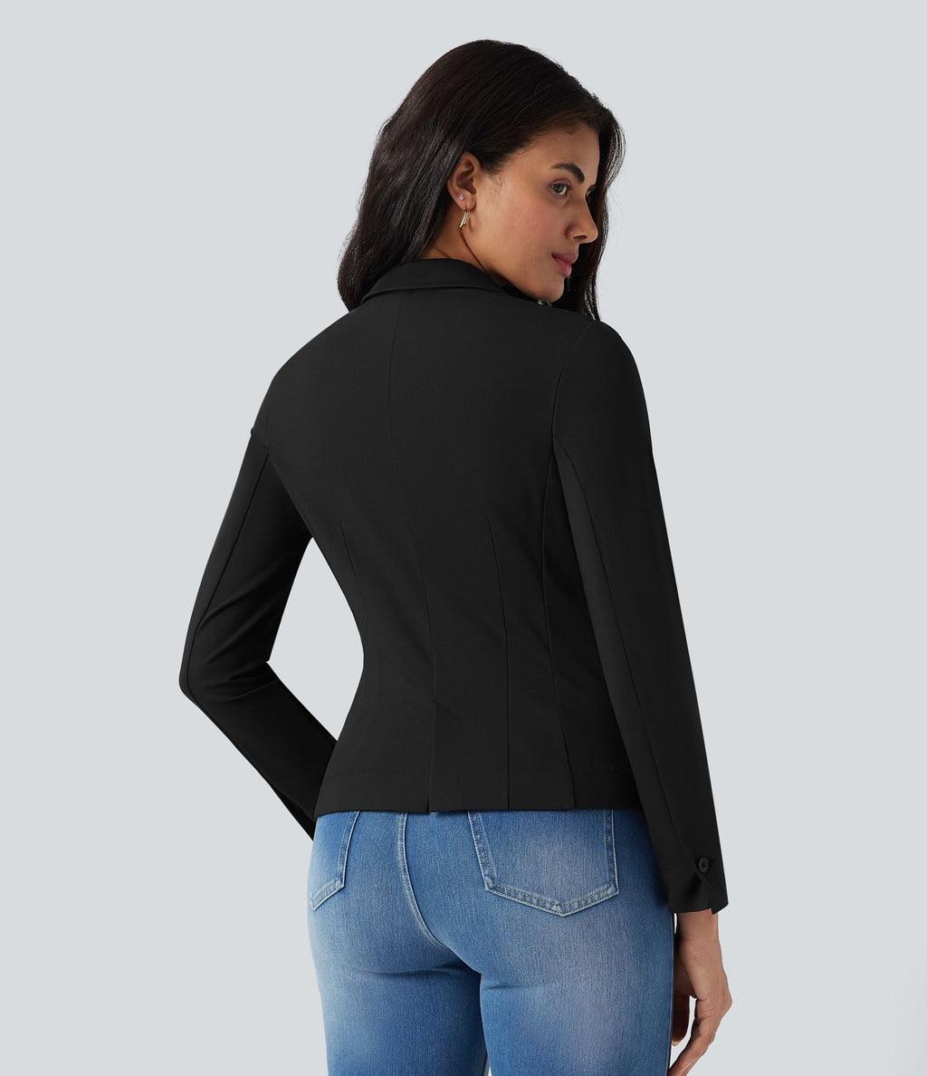 Blazer de travail col cranté à manches longues DayStretch avec poches