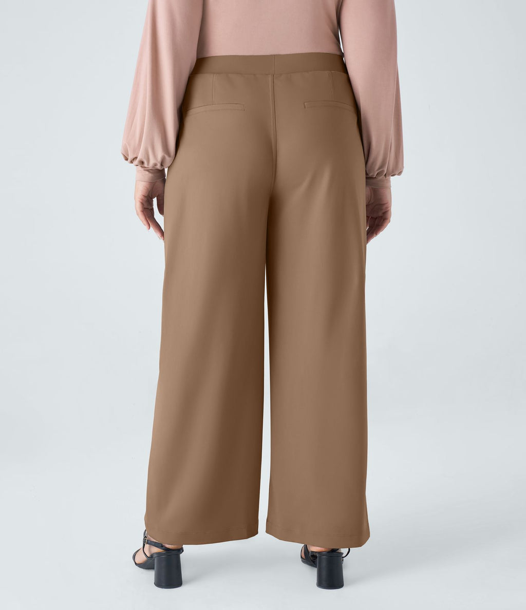 Pantalon de travail grande taille coupe droite taille haute Halara Flex™ DayStretch avec poches