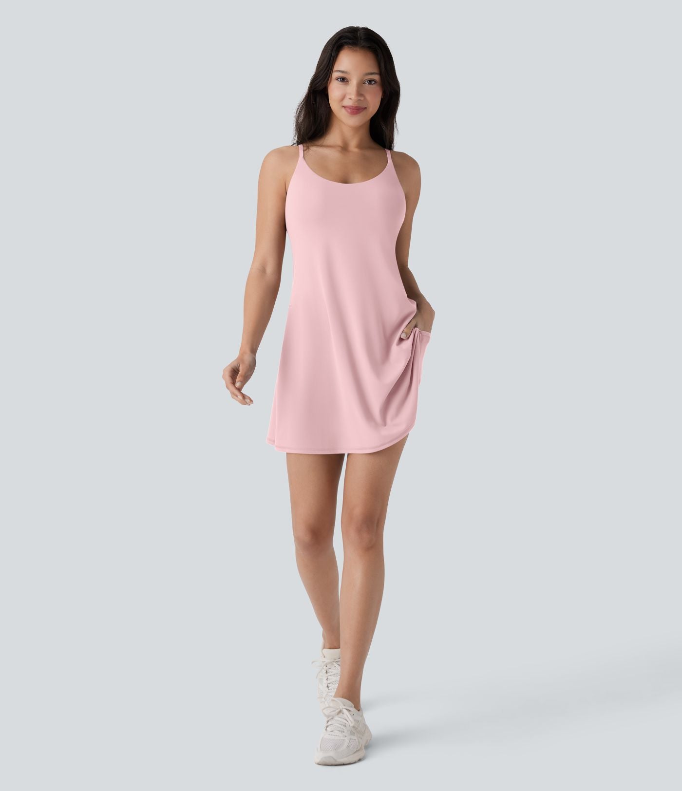 Softlyzero™ Plush Robe de danse courte dos nu avec short intégré - Version Easy Peasy