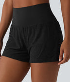 SoftlyZero™ Short de sport 2 en 1 taille haute en dentelle 7,5 cm avec poches