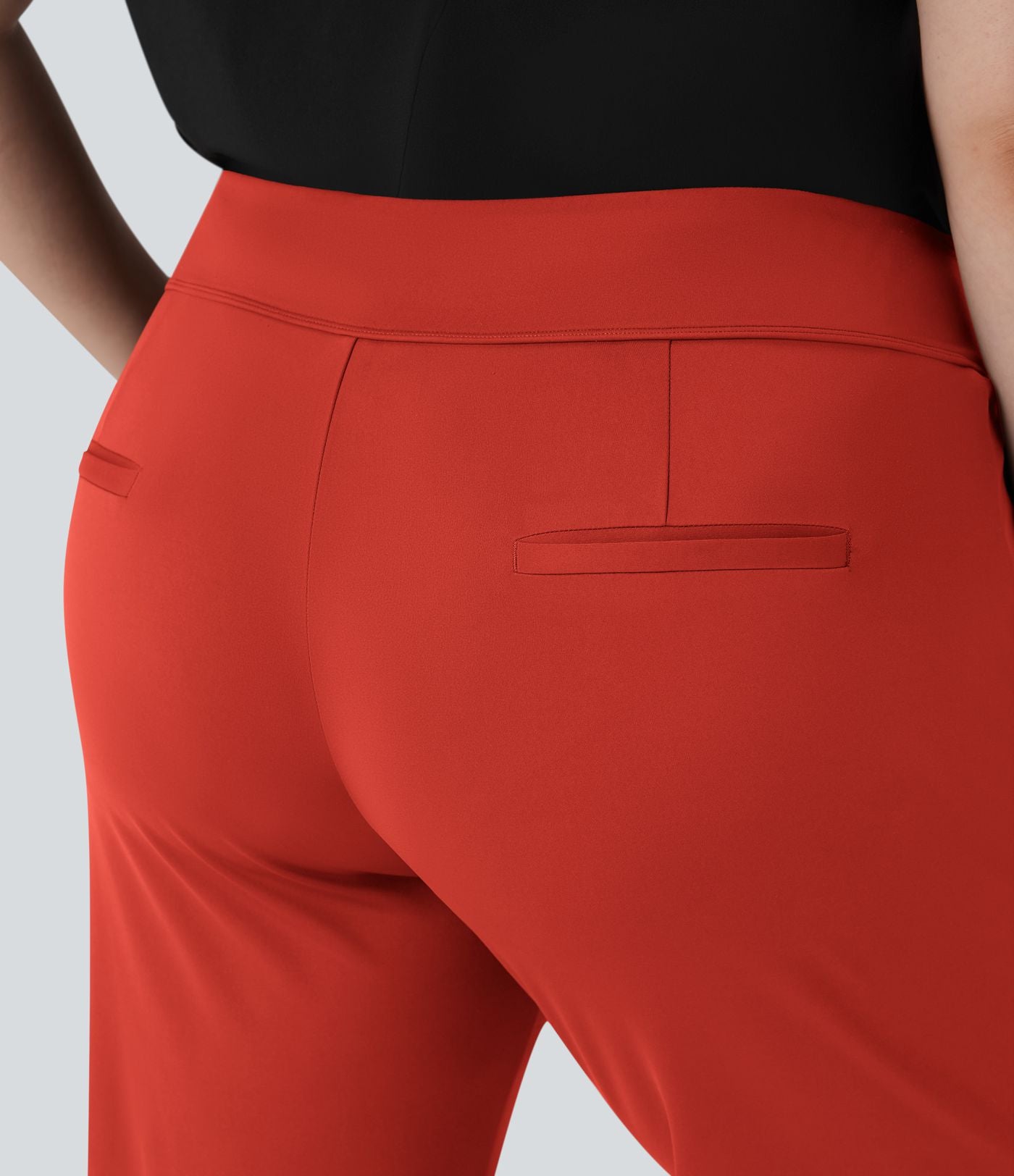 Pantalon tailleur évasé grande taille taille haute Halara Flex™ DayStretch avec poches zippées latérales