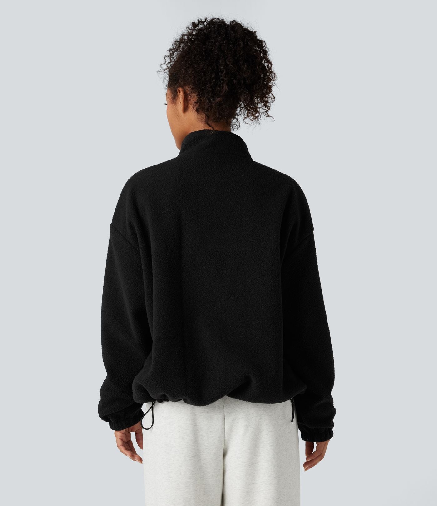 Veste polaire randonnée réversible col montant fermeture éclair manches longues avec poches (Deux looks en un)