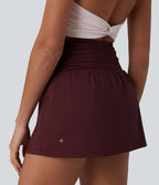 Jupe de tennis SoftlyZero™ Airy mini 2-en-1 gainante froncée taille haute à effet frais InstantCool et poches, protection solaire UPF50+