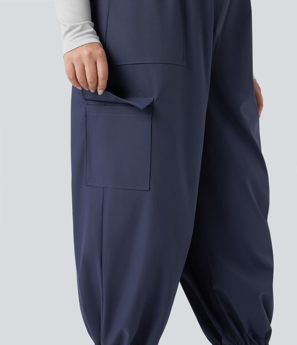 Salopette de randonnée grande taille déperlante résistante à l'usure avec poches zippées