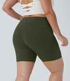 Short cycliste 17,5 cm d'entraînement gainant taille haute grande taille avec poches Halara UltraSculpt™