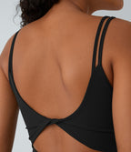Robe de sport danse 2-pièces SoftlyZero™ Plush double bretelles caraco avec poche A-D