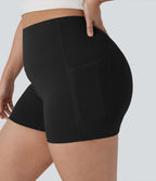 Short cycliste 7,5 cm d'entraînement gainant taille haute grande taille avec poches Halara UltraSculpt™