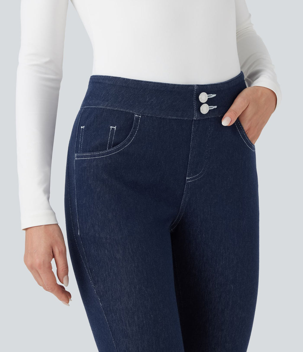 Legging denim Halara Flex™ 7/8 taille mi-haute avec poches