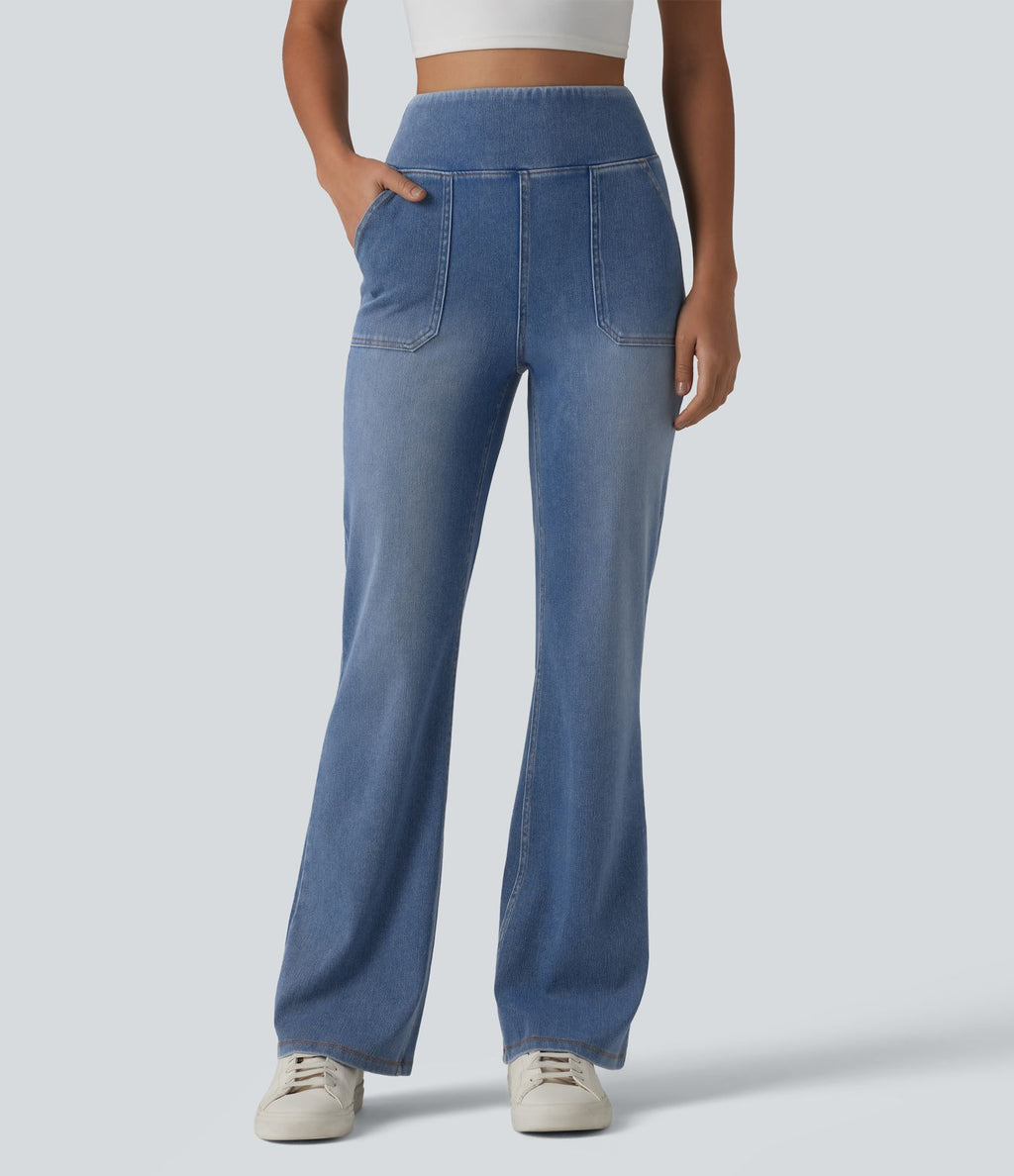 Halara Flex™ Jean bootcut casual taille haute ventre plat avec poches