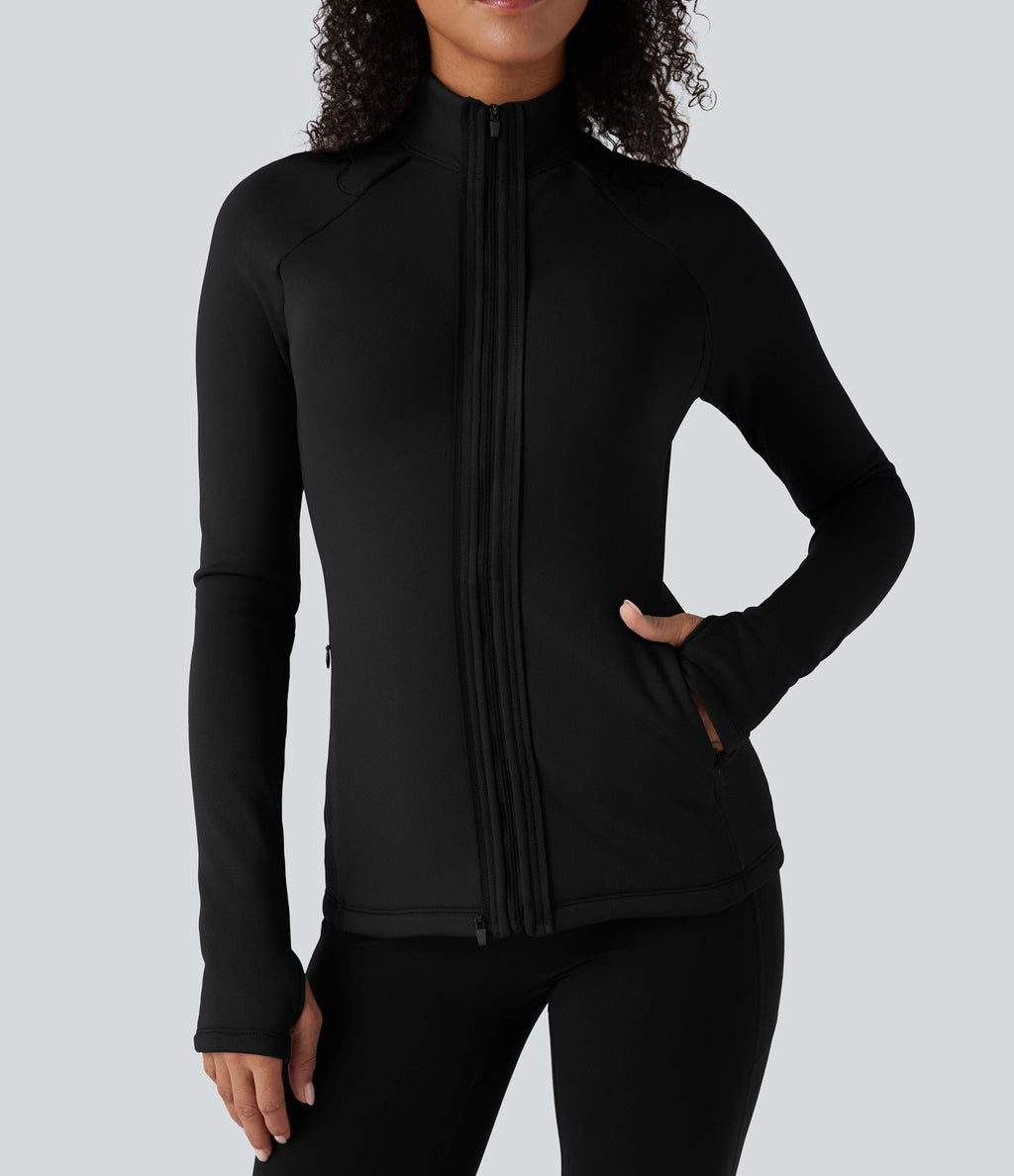 Veste polaire PuffFlex 3-en-1 à col montant et manches longues avec passe-pouces et gilet matelassé avec poches