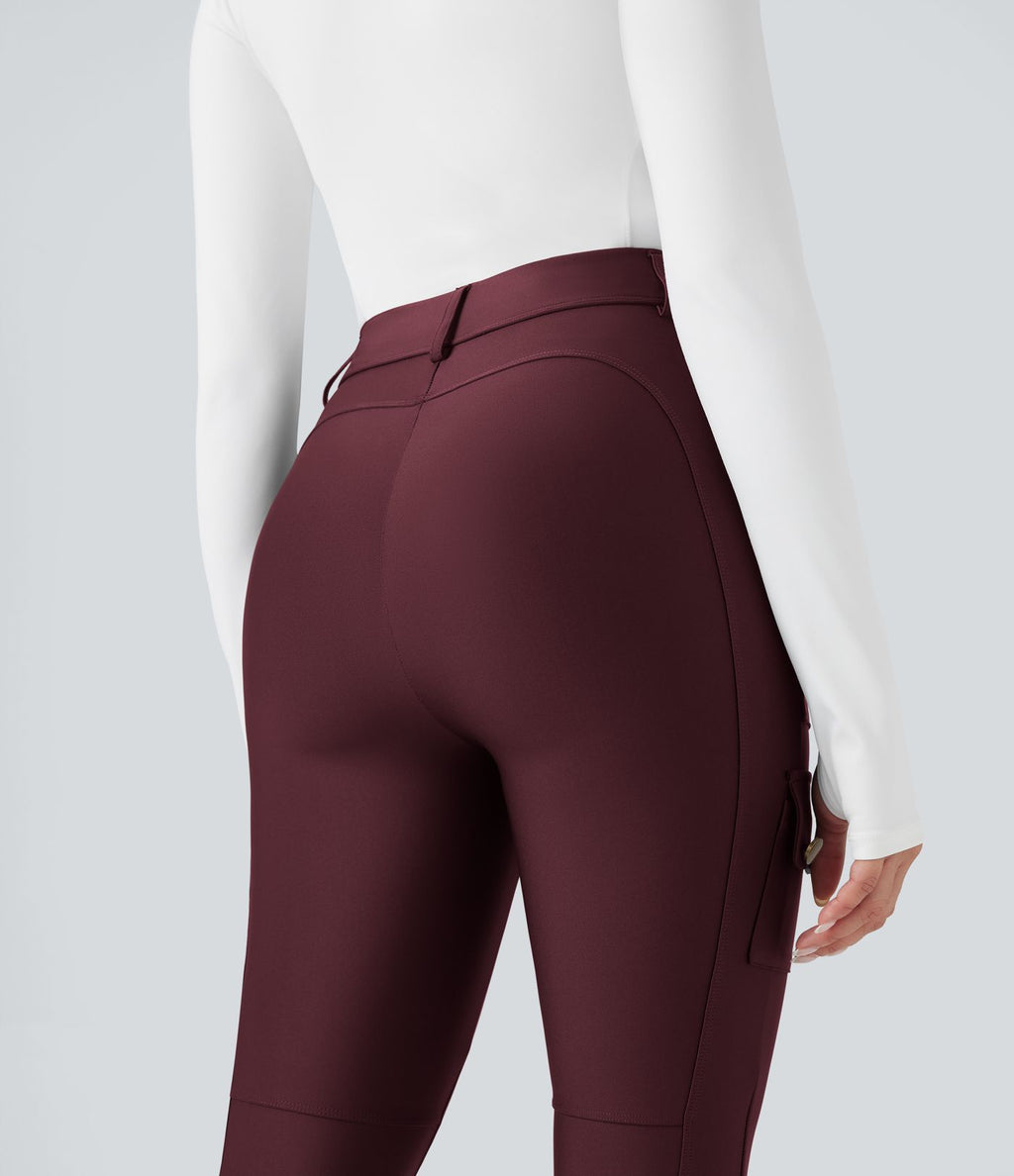 Legging 7/8 brillant taille haute avec poches