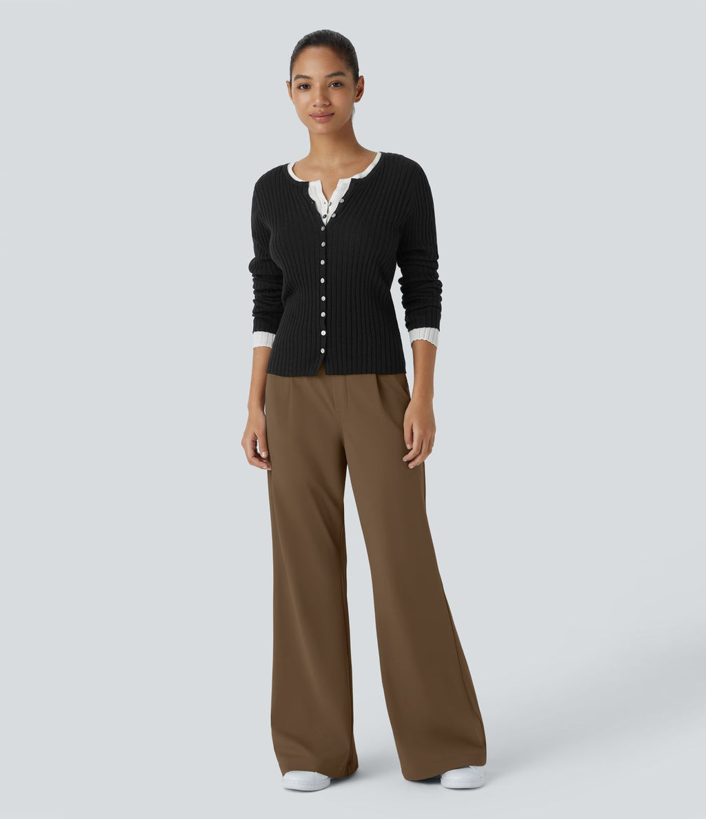 Pantalon tailleur évasé taille haute Halara Flex™ DayStretch avec poches
