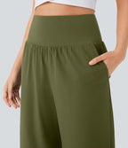 Pantalon fluide resort Breezeful™ à séchage rapide, coupe fendue et effet ventre plat