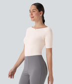 Combinaison de travail lissante décolleté bateau avec bretelles de jambe ajustables sans couture OneForm Seamless Flow - Easy Peasy