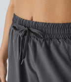Short 12,5cm Running Fluide 2 en Taille Mi-Haut Cordon de Serrage Mesh Contrastant