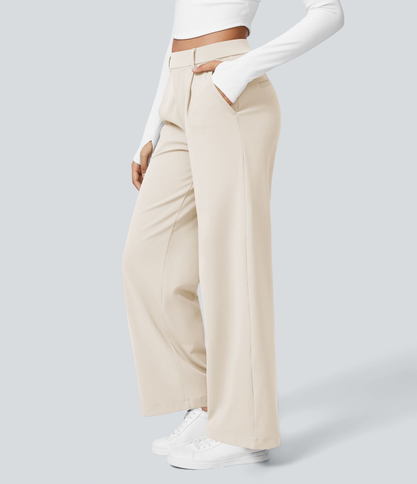 Pantalon tailleur Halara Flex™ DayStretch coupe droite taille haute avec poches