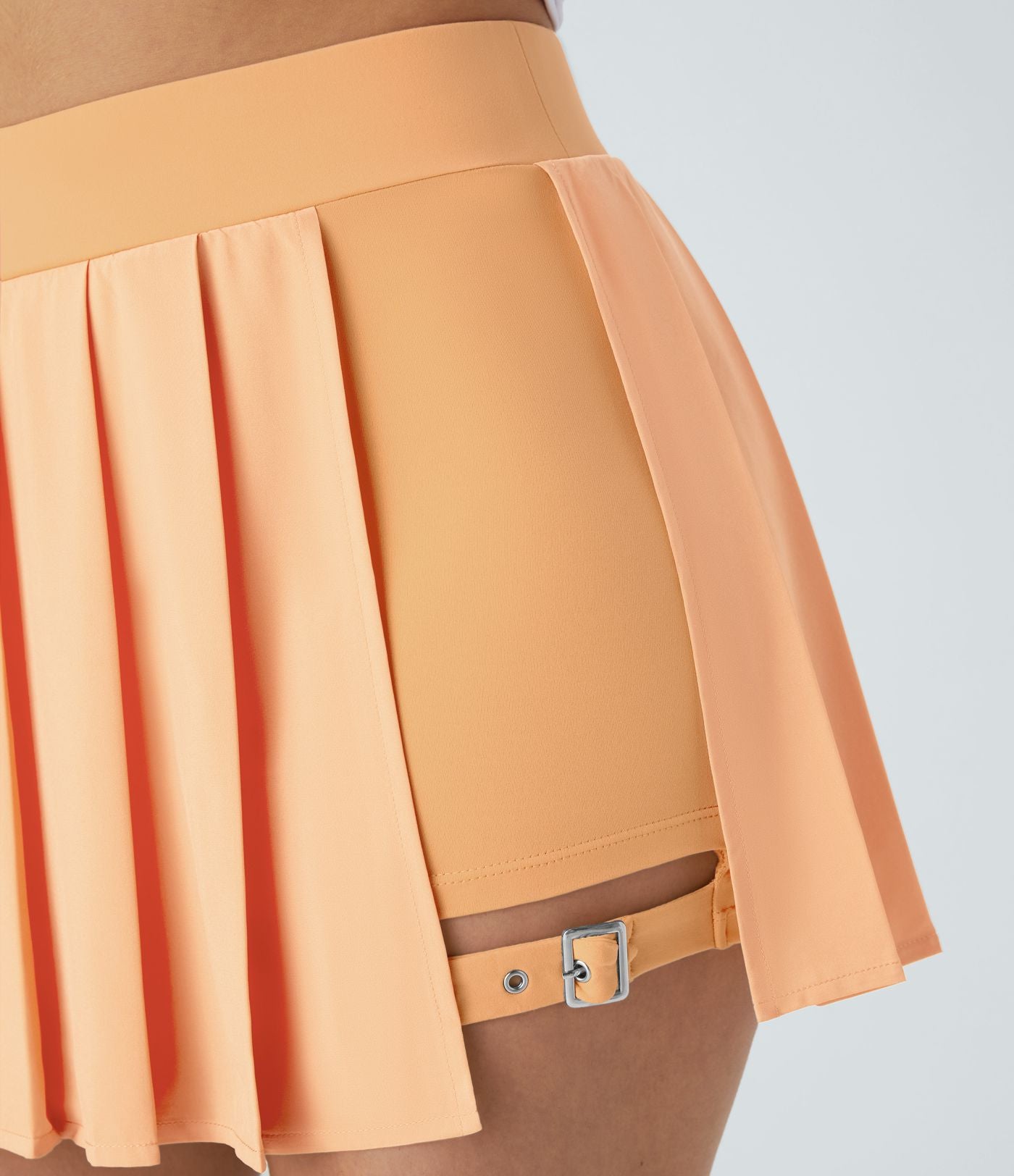 Breezeful™ Mini Jupe Soirée Plissée 2 en 1 Taille Haute Poche Latérale Boucle Réglable Séchage Rapide