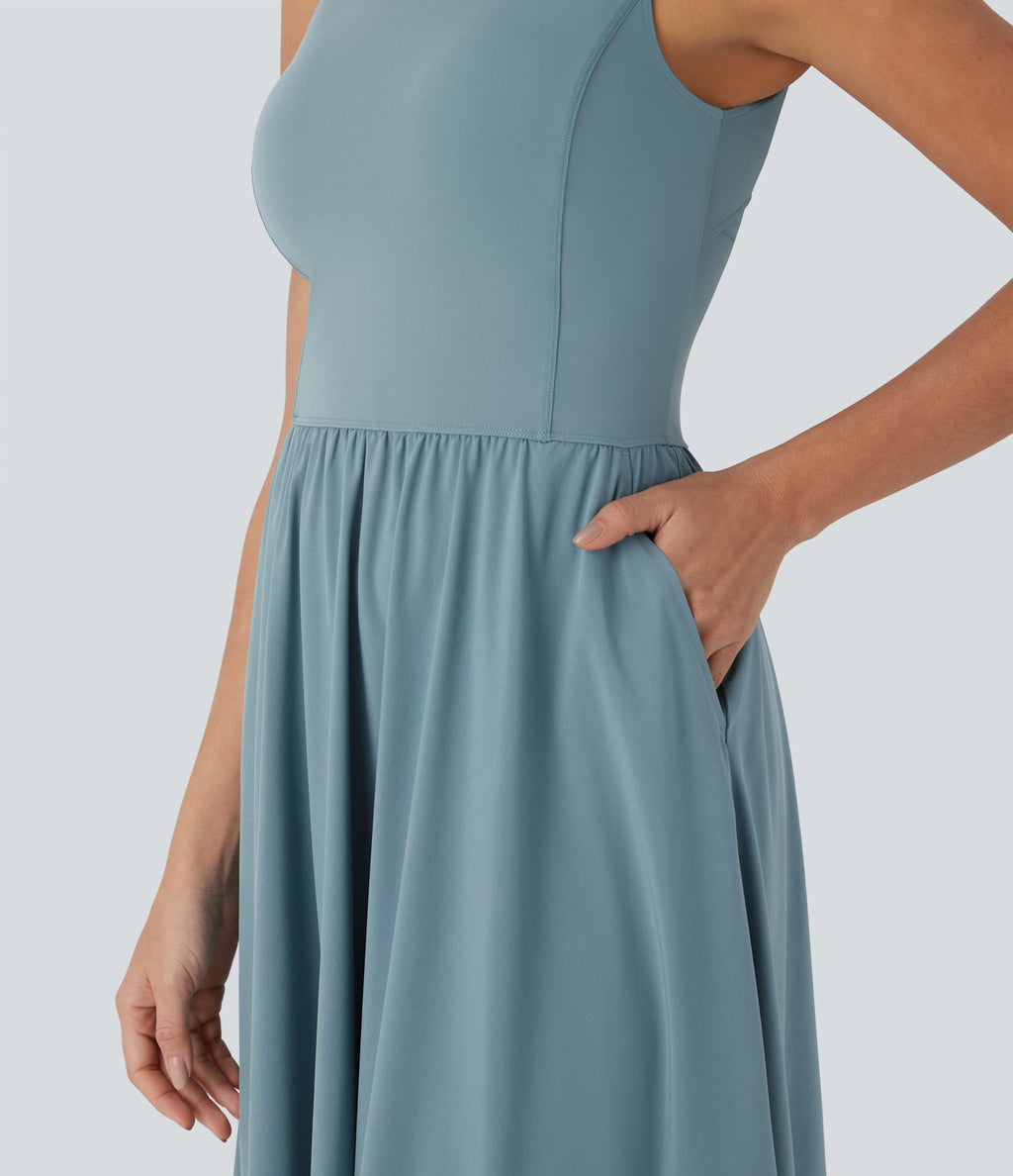 Robe active mi-longue sans manches Breezeful™ avec découpes, séchage rapide, fluide et poches pour camping