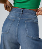 Halara Flex™ Jean Larges Taille Haute Ourlet Roulotté Multiples Poches