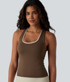 Débardeur de yoga OneForm Seamless Flow, col U, brassière intégrée, color block